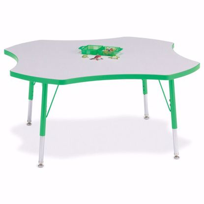 Picture of Berries® Four Leaf Activity Table - 48", E-height - Gray/Green/Green