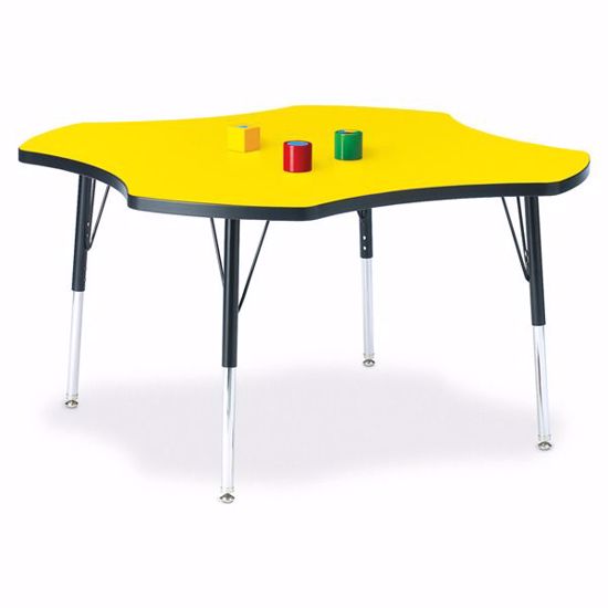 Picture of Berries® Four Leaf Activity Table - 48", E-height - Yellow/Black/Black