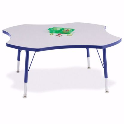 Picture of Berries® Four Leaf Activity Table - 48", T-height - Gray/Blue/Blue