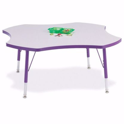 Picture of Berries® Four Leaf Activity Table - 48", T-height - Gray/Purple/Purple