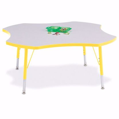 Picture of Berries® Four Leaf Activity Table - 48", T-height - Gray/Yellow/Yellow