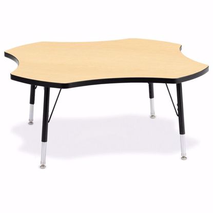 Picture of Berries® Four Leaf Activity Table - 48", T-height - Maple/Black/Black