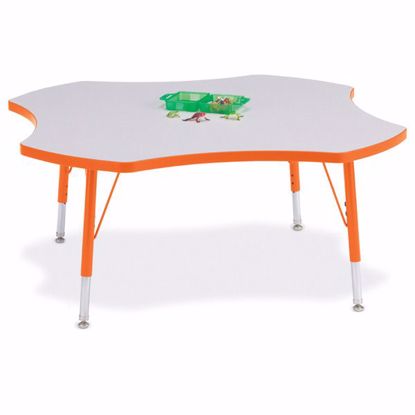 Picture of Berries® Four Leaf Activity Table - 48", T-height - Gray/Orange/Orange