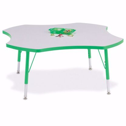 Picture of Berries® Four Leaf Activity Table - 48", T-height - Gray/Green/Green