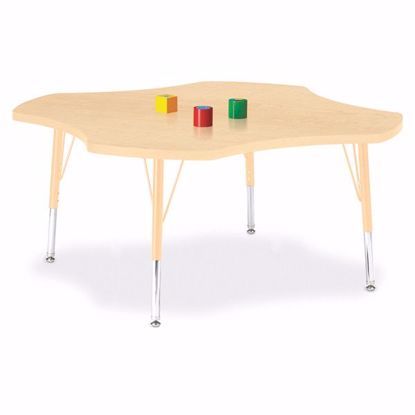 Picture of Berries® Four Leaf Activity Table - 48", T-height - Maple/Maple/Camel