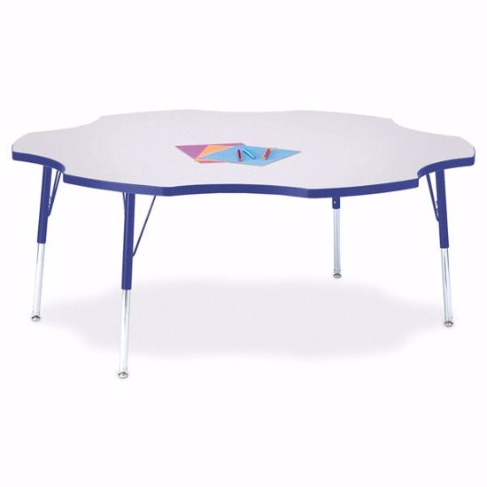 Picture of Berries® Six Leaf Activity Table - 60", A-height - Gray/Blue/Blue