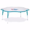 Picture of Berries® Six Leaf Activity Table - 60", A-height - Gray/Teal/Teal