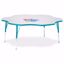 Picture of Berries® Six Leaf Activity Table - 60", A-height - Gray/Teal/Teal