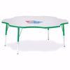 Picture of Berries® Six Leaf Activity Table - 60", A-height - Gray/Teal/Teal