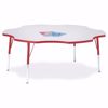 Picture of Berries® Six Leaf Activity Table - 60", A-height - Gray/Red/Red