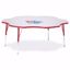 Picture of Berries® Six Leaf Activity Table - 60", A-height - Gray/Red/Red