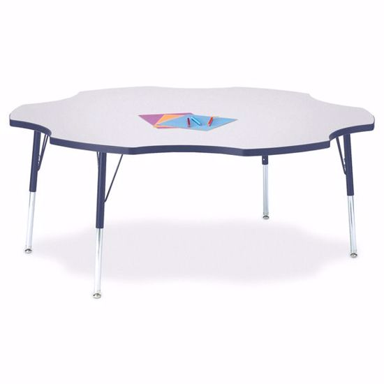 Picture of Berries® Six Leaf Activity Table - 60", A-height - Gray/Navy/Navy