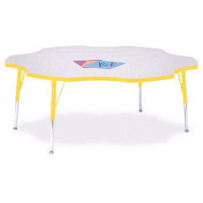 Picture of Berries® Six Leaf Activity Table - 60", E-height - Gray/Yellow/Yellow