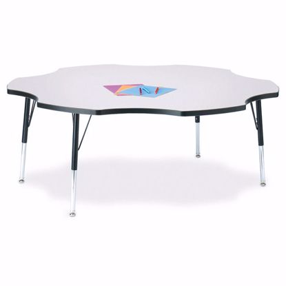 Picture of Berries® Six Leaf Activity Table - 60", E-height - Gray/Black/Black