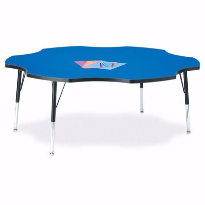 Picture of Berries® Six Leaf Activity Table - 60", E-height - Blue/Black/Black