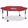 Picture of Berries® Six Leaf Activity Table - 60", Mobile - Red/Black/Black