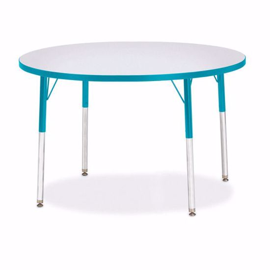 Picture of Berries® Round Activity Table - 42" Diameter, A-height - Gray/Teal/Teal