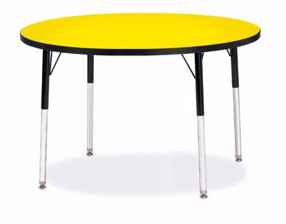 Picture of Berries® Round Activity Table - 42" Diameter, A-height - Yellow/Black/Black