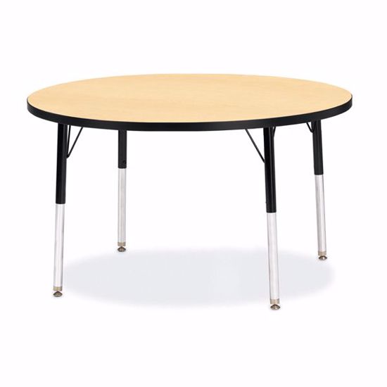 Picture of Berries® Round Activity Table - 42" Diameter, E-height - Maple/Black/Black