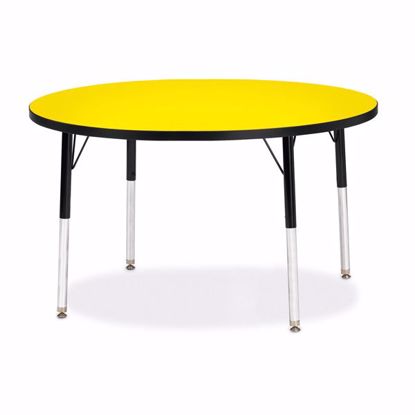 Picture of Berries® Round Activity Table - 42" Diameter, E-height - Yellow/Black/Black