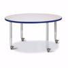 Picture of Berries® Round Activity Table - 42" Diameter, Mobile - Gray/Red/Gray