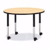 Picture of Berries® Round Activity Table - 42" Diameter, Mobile - Maple/Black/Black