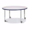 Picture of Berries® Round Activity Table - 42" Diameter, Mobile - Gray/Navy/Gray