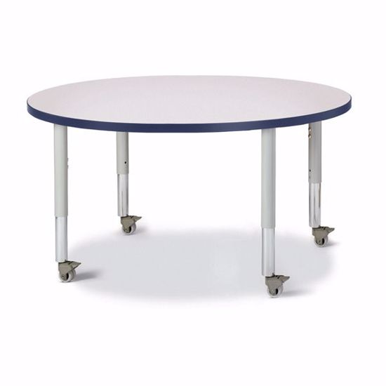 Picture of Berries® Round Activity Table - 42" Diameter, Mobile - Gray/Navy/Gray