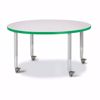 Picture of Berries® Round Activity Table - 42" Diameter, Mobile - Gray/Green/Gray