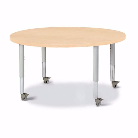 Picture of Berries® Round Activity Table - 42" Diameter, Mobile - Maple/Maple/Gray