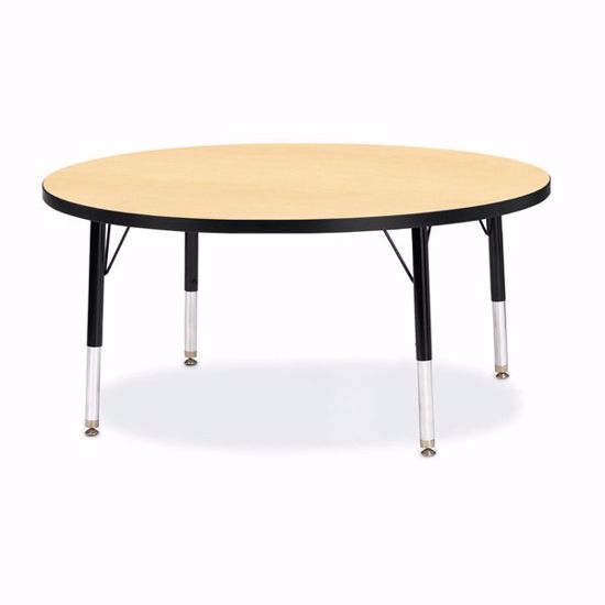 Picture of Berries® Round Activity Table - 42" Diameter, T-height - Maple/Black/Black