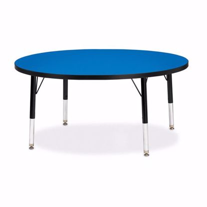 Picture of Berries® Round Activity Table - 42" Diameter, T-height - Blue/Black/Black