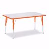 Picture of Berries® Rectangle Activity Table - 30" X 48", A-height - Gray/Orange/Orange