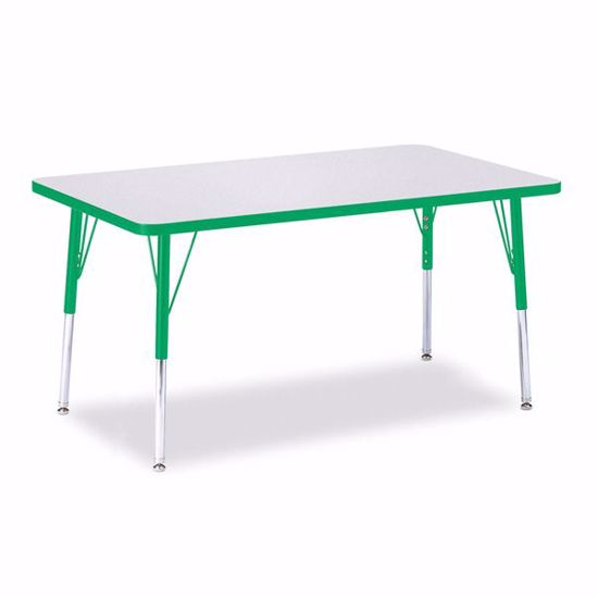 Picture of Berries® Rectangle Activity Table - 30" X 48", A-height - Gray/Green/Green