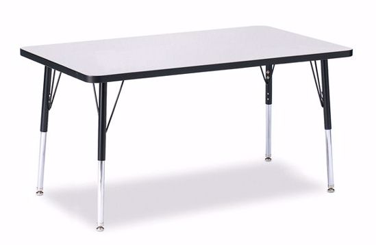 Picture of Berries® Rectangle Activity Table - 30" X 48", A-height - Gray/Black/Black