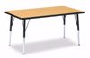 Picture of Berries® Rectangle Activity Table - 30" X 48", A-height - Oak/Black/Black