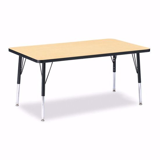 Picture of Berries® Rectangle Activity Table - 30" X 48", E-height - Maple/Black/Black