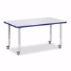 Picture of Berries® Rectangle Activity Table - 30" X 48", Mobile - Gray/Blue/Gray