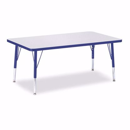 Picture of Berries® Rectangle Activity Table - 30" X 48", T-height - Gray/Blue/Blue