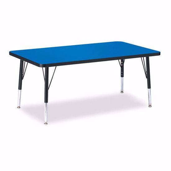 Picture of Berries® Rectangle Activity Table - 30" X 48", T-height - Blue/Black/Black