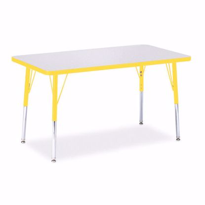 Picture of Berries® Rectangle Activity Table - 24" X 36", A-height - Gray/Yellow/Yellow