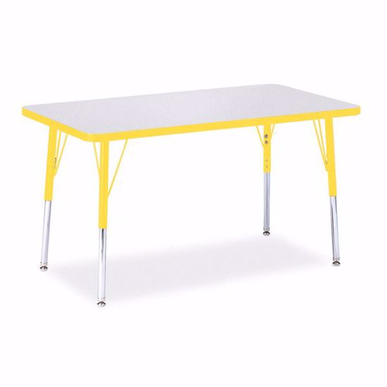 Picture of Berries® Rectangle Activity Table - 24" X 36", A-height - Gray/Yellow/Yellow