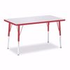 Picture of Berries® Rectangle Activity Table - 24" X 36", A-height - Gray/Red/Red