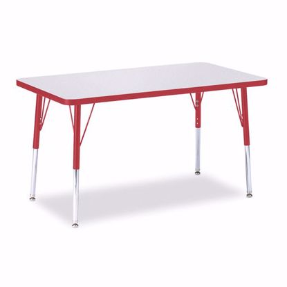 Picture of Berries® Rectangle Activity Table - 24" X 36", A-height - Gray/Red/Red