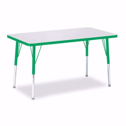 Picture of Berries® Rectangle Activity Table - 24" X 36", A-height - Gray/Green/Green