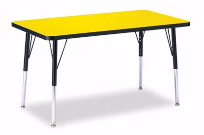 Picture of Berries® Rectangle Activity Table - 24" X 36", A-height - Yellow/Black/Black