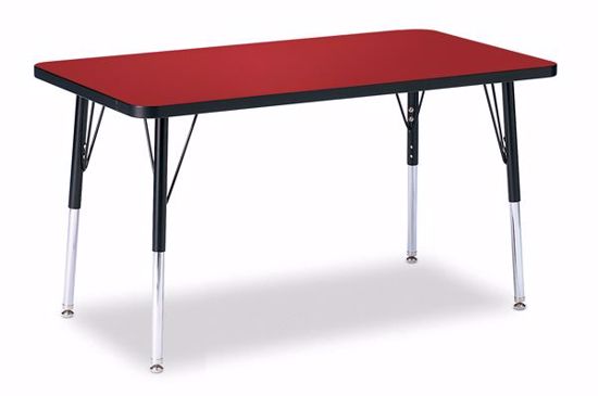 Picture of Berries® Rectangle Activity Table - 24" X 36", A-height - Red/Black/Black