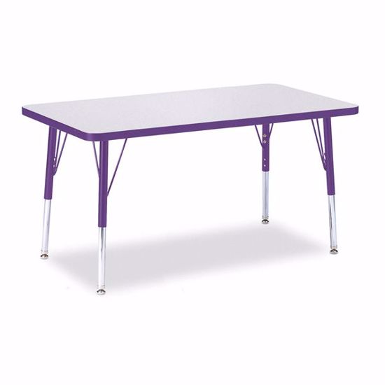 Picture of Berries® Rectangle Activity Table - 24" X 36", E-height - Gray/Purple/Purple