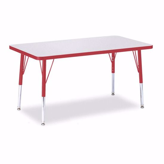 Picture of Berries® Rectangle Activity Table - 24" X 36", E-height - Gray/Red/Red