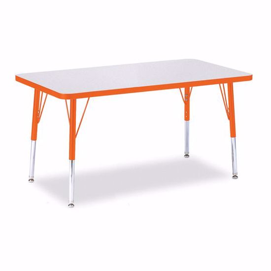 Picture of Berries® Rectangle Activity Table - 24" X 36", E-height - Gray/Orange/Orange